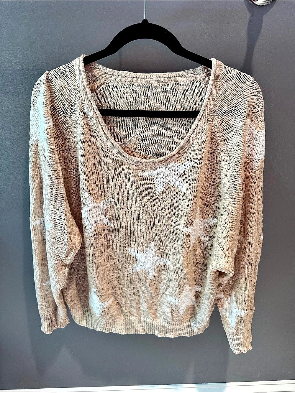 Wildfox Seeing Stars Lennon Sweater Beige & White